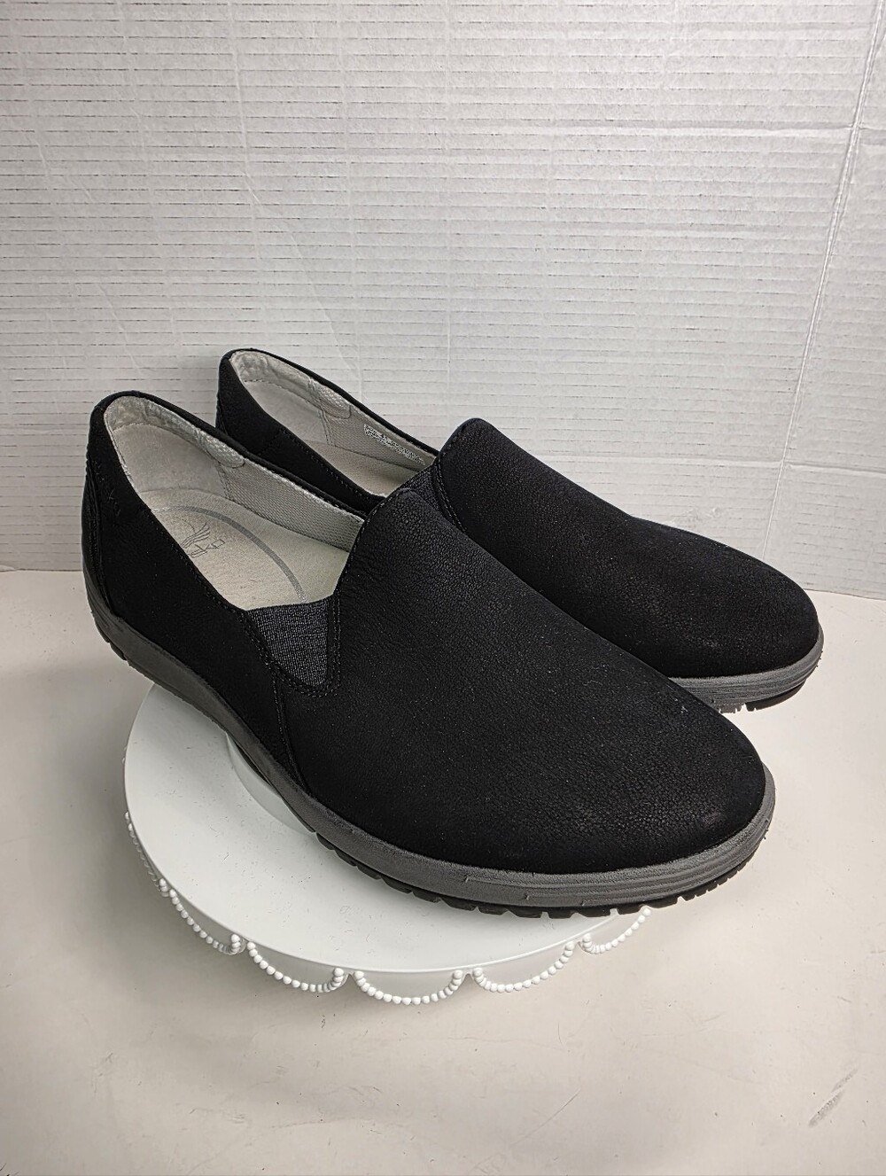 Dansko Laraine Black Leather Slip On Shoes Sz 41